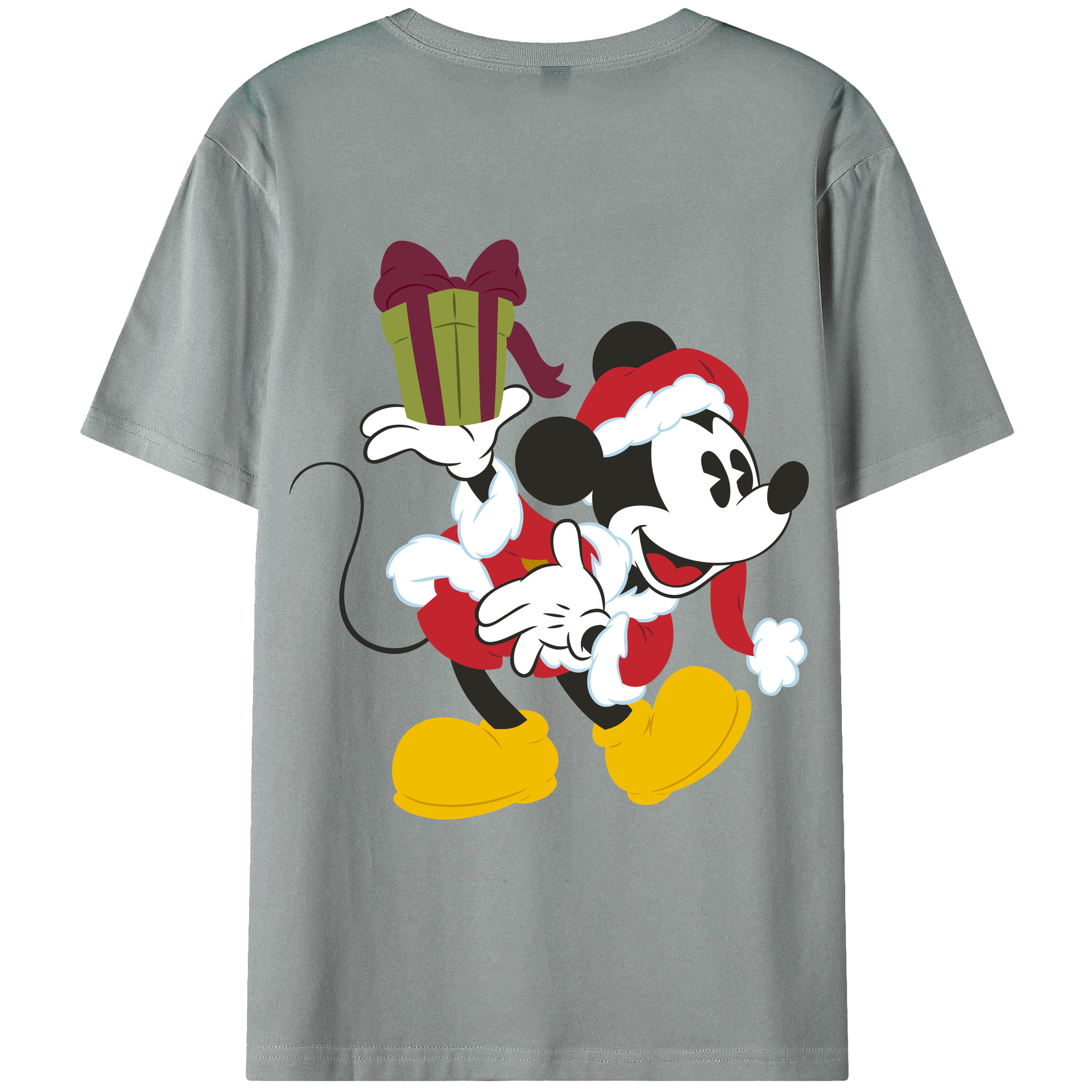 ミッキーマウス Mickey Mouse 綿100％ メンズ半袖Tシャツ（バックプリント） 通気性